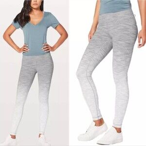 LULULEMON Wunder Under Hi Rise Tight Ombre Melange Grey Space Dye Size 6